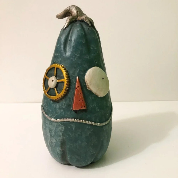 2012 Department 56 Green Steam Punk Pumpkin 10 inch Tall Dept 56 Halloween Decor - Picture 1 of 16